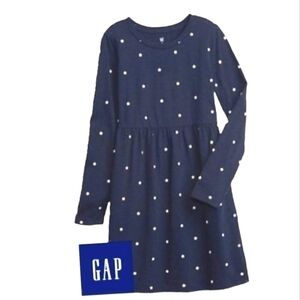 GAP Starry Night Girls School Dress Navy White Stars MED 8-9yrs NWT